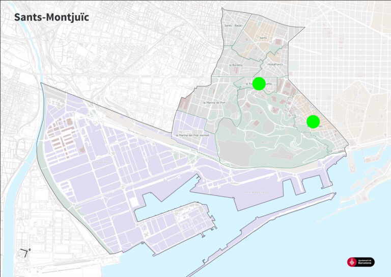Barcelona i la xarxa Xavecs, districte de Sants-Montjuïc